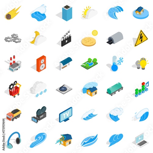 Vitality icons set, isometric style