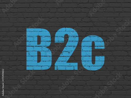 Finance concept: B2c on wall background