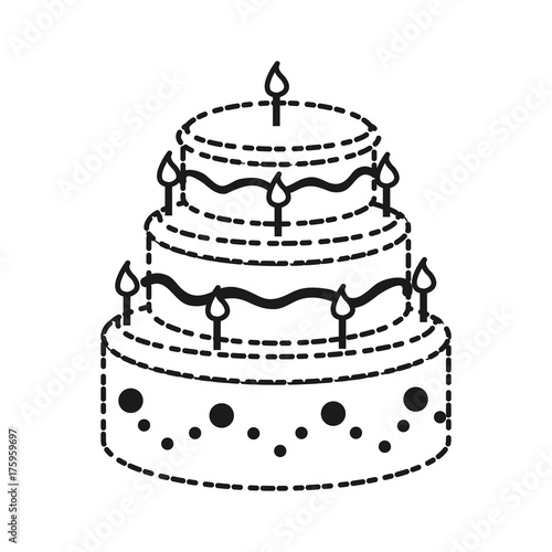 birthday cake with candles icon over white background vector illustration © djvstock