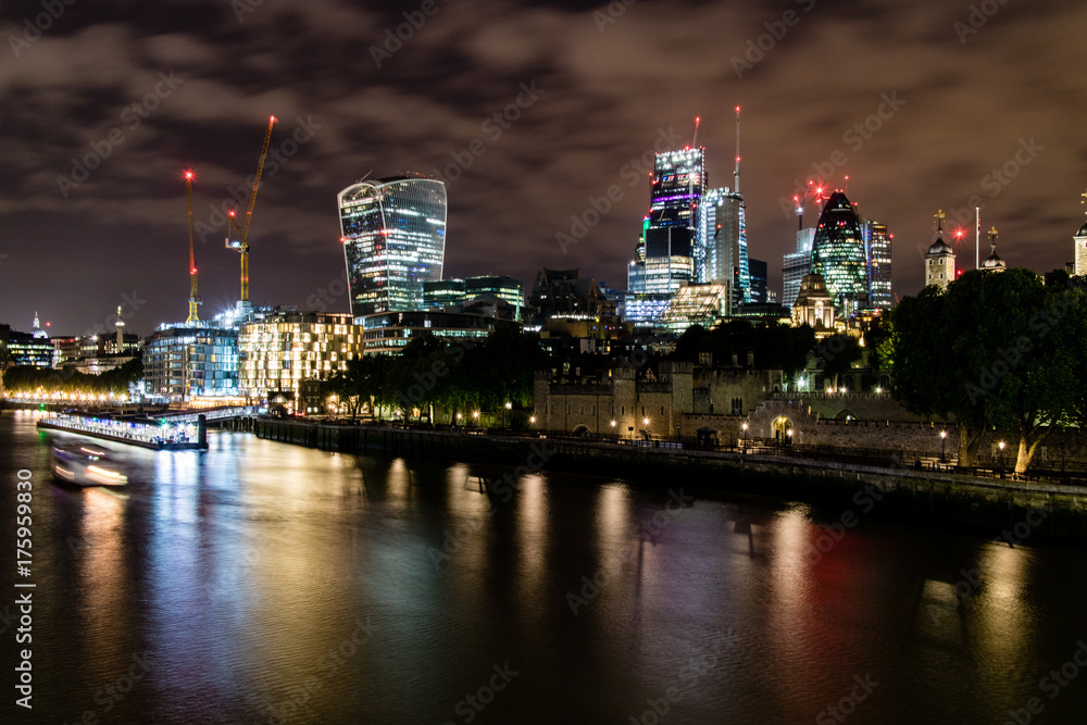 Long Exposure of the London skyline over the Thames.