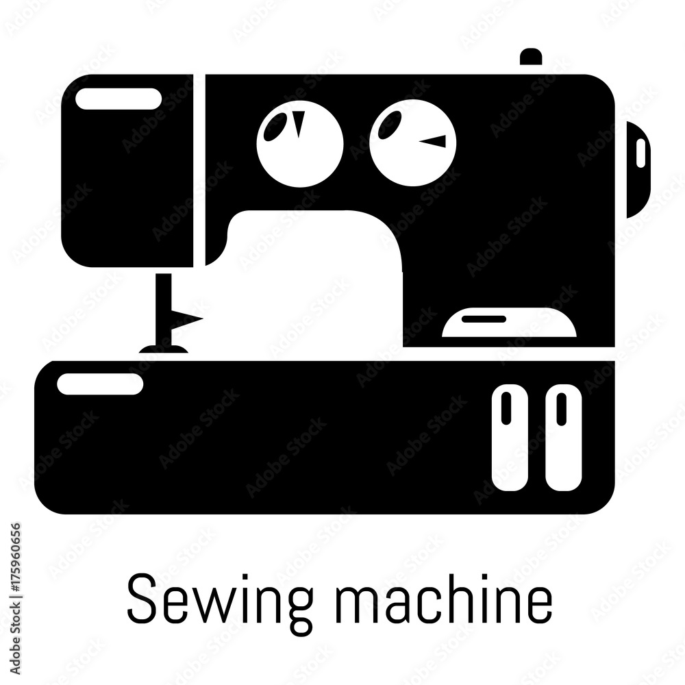 Sewing machine icon, simple black style Sewing machine icon, simple black style