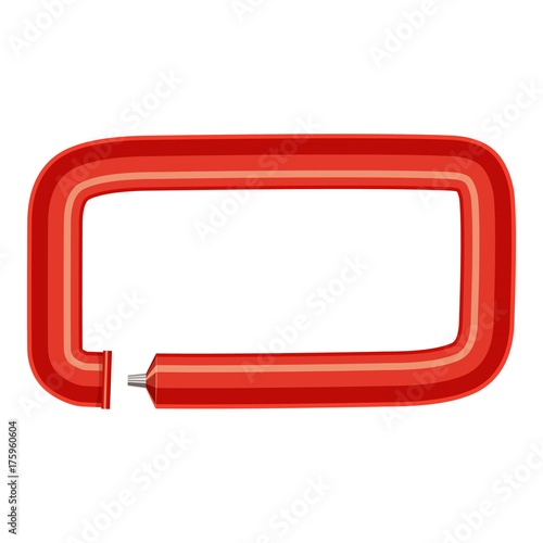 Sign dash plastic tube icon, cartoon style