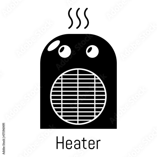 Heater icon, simple black style