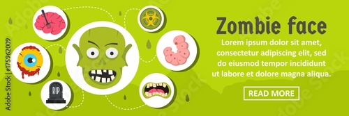 Zombie face banner horizontal concept
