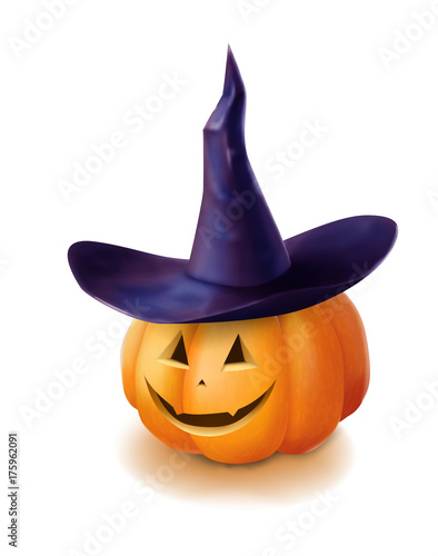 Realistic vector Halloween pumpkin.