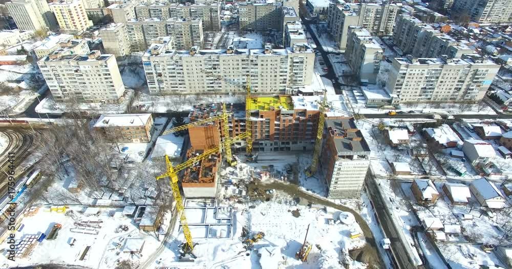 Construction site with cranes Construction site with cranes