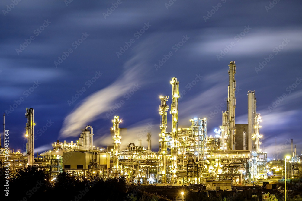 Oil refinery / petrochemical industry night scene