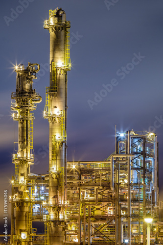 Oil refinery / petrochemical industry night scene