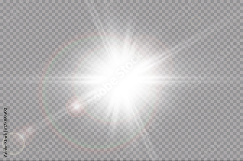 Vector transparent sunlight special lens flare light effect.
