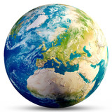 Planet Earth - Europe 3d rendering