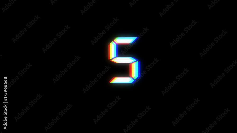Glitch interference countdown digital numbers from 10 to 1 new dynamic holiday retro joyful colorful vintage video footage