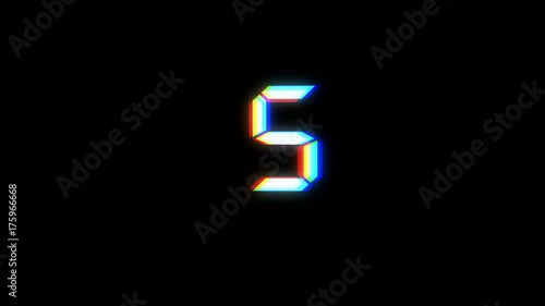 Glitch interference countdown digital numbers from 10 to 1 new dynamic holiday retro joyful colorful vintage video footage