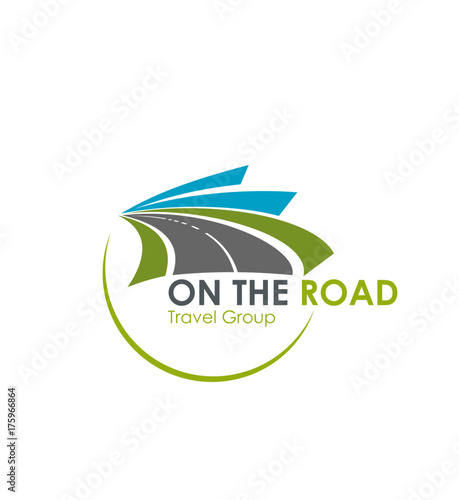 Tourist travel agency road trip vector icon