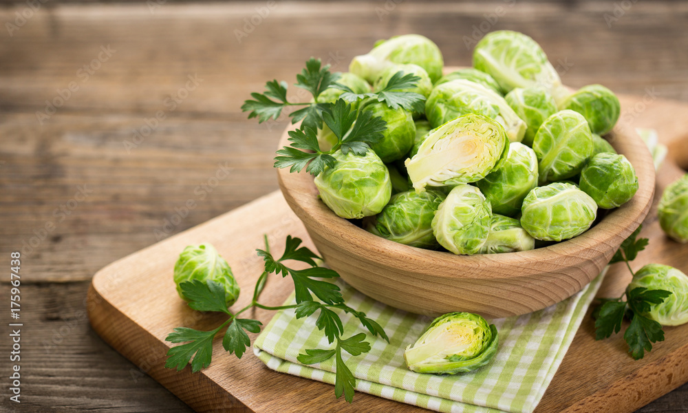 Fresh Brussel sprouts in the bowl Fresh Brussel sprouts in the bowl