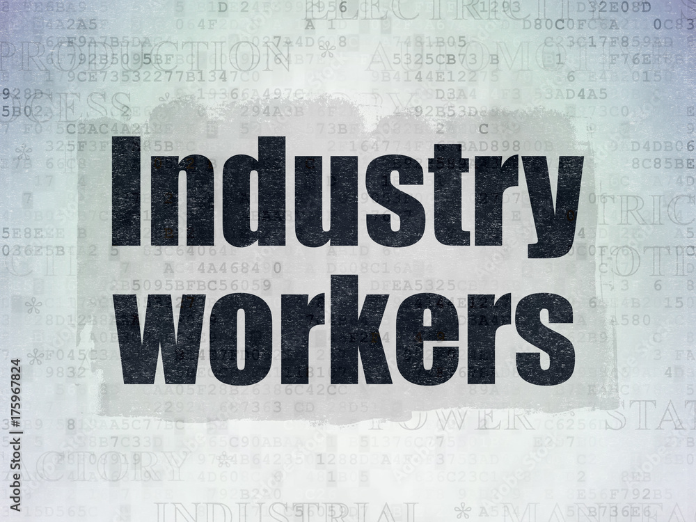 Fototapeta premium Industry concept: Industry Workers on Digital Data Paper background