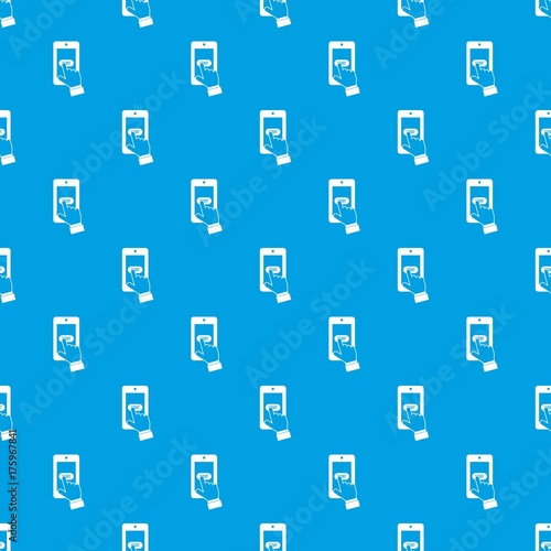 Playing games on smartphone pattern seamless blue