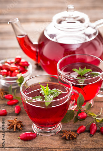 Hot and healthy rose hip tea
