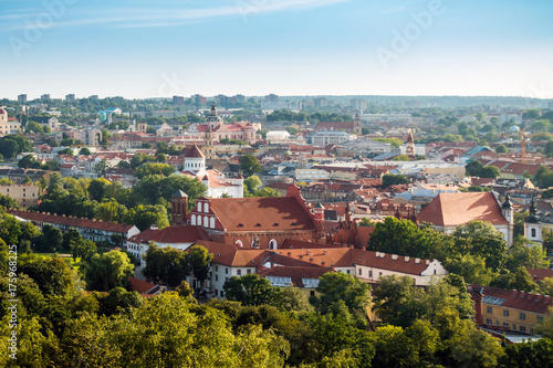 antique building view in Old Town Vilnius, Lithuanian © ilolab