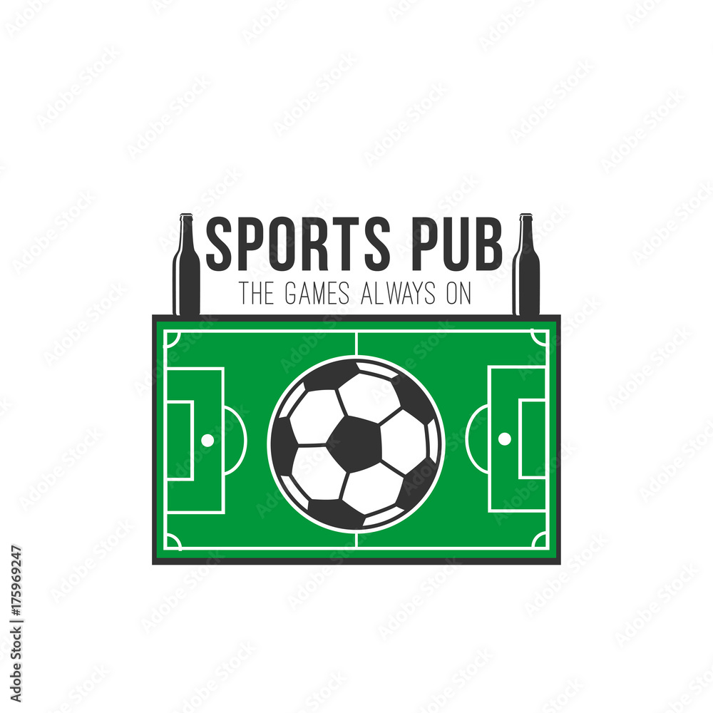 Soccer sports pub football fan bar vector icon Soccer sports pub football fan bar vector icon