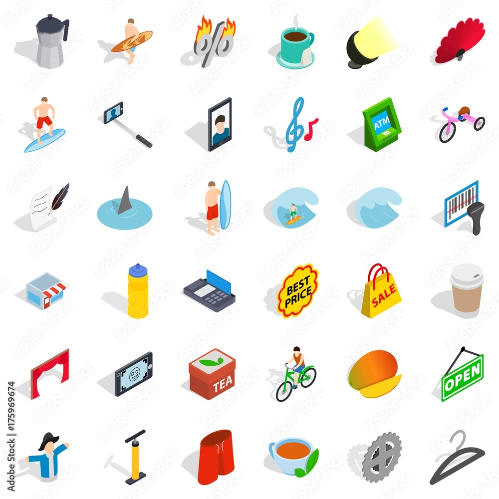 Camera icons set, isometric style Camera icons set, isometric style
