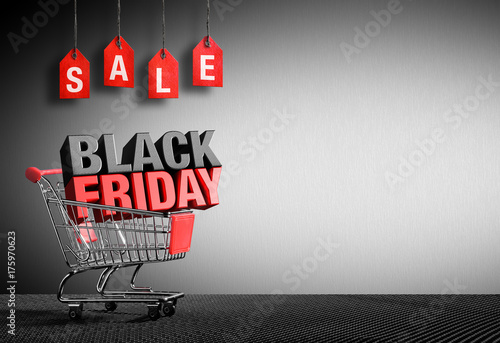 Black Friday Concept - 3D Text In Cart
