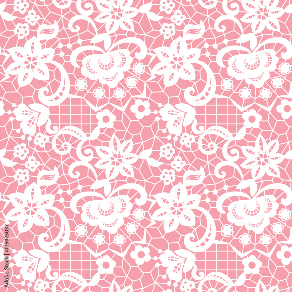 Lace seamless pattern with flowers Lace seamless pattern with flowers
