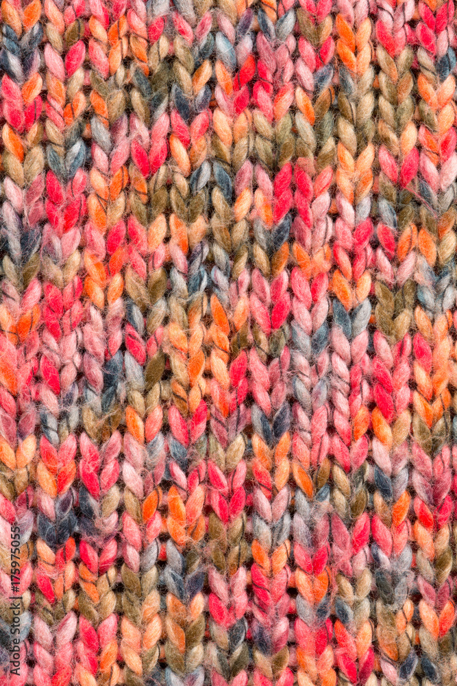 Warm color wool pattern macro