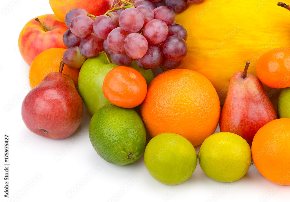 fruit and berries isolated on white background fruit and berries isolated on white background
