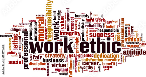 Work ethics word cloud