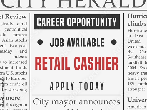 Retail cashier job