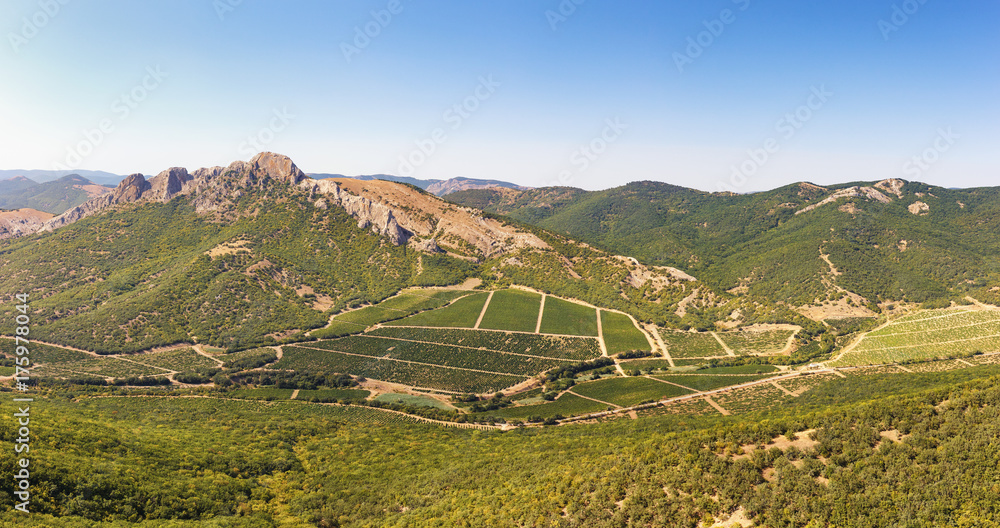 Obraz premium Panorama of mountains in the Crimea