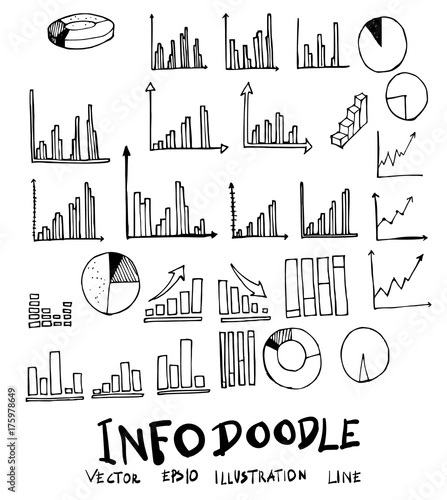 Set of info doodle illustration Hand drawn Sketch line vector eps10