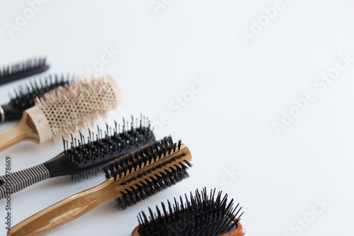 different hair brushes or combs