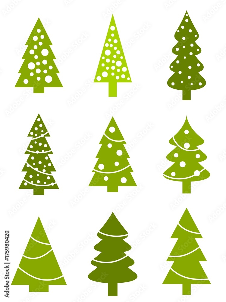 Obraz premium Christmas tree set
