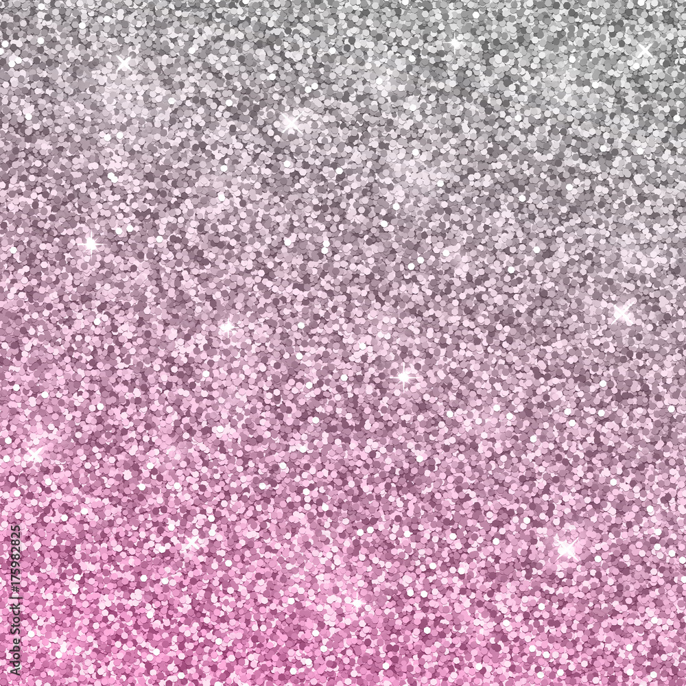 Silver pink glitter background. Vector
