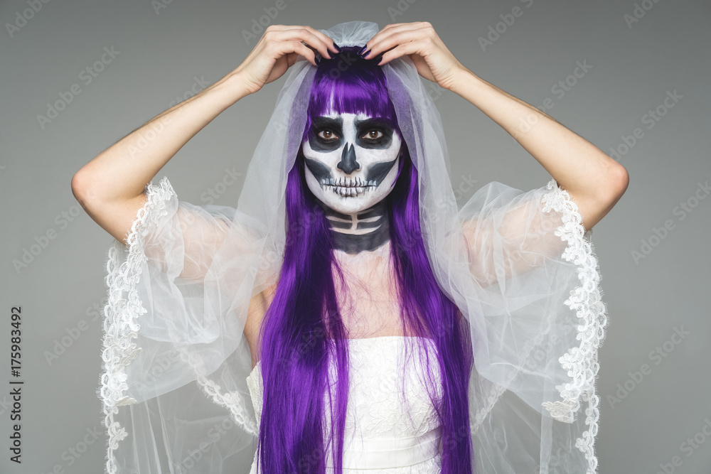 Purple wig skeleton clearance