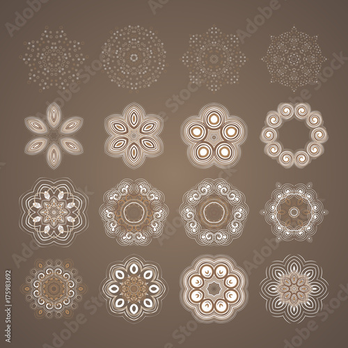 Beautiful circular pattern for your design. Set of circular patterns.