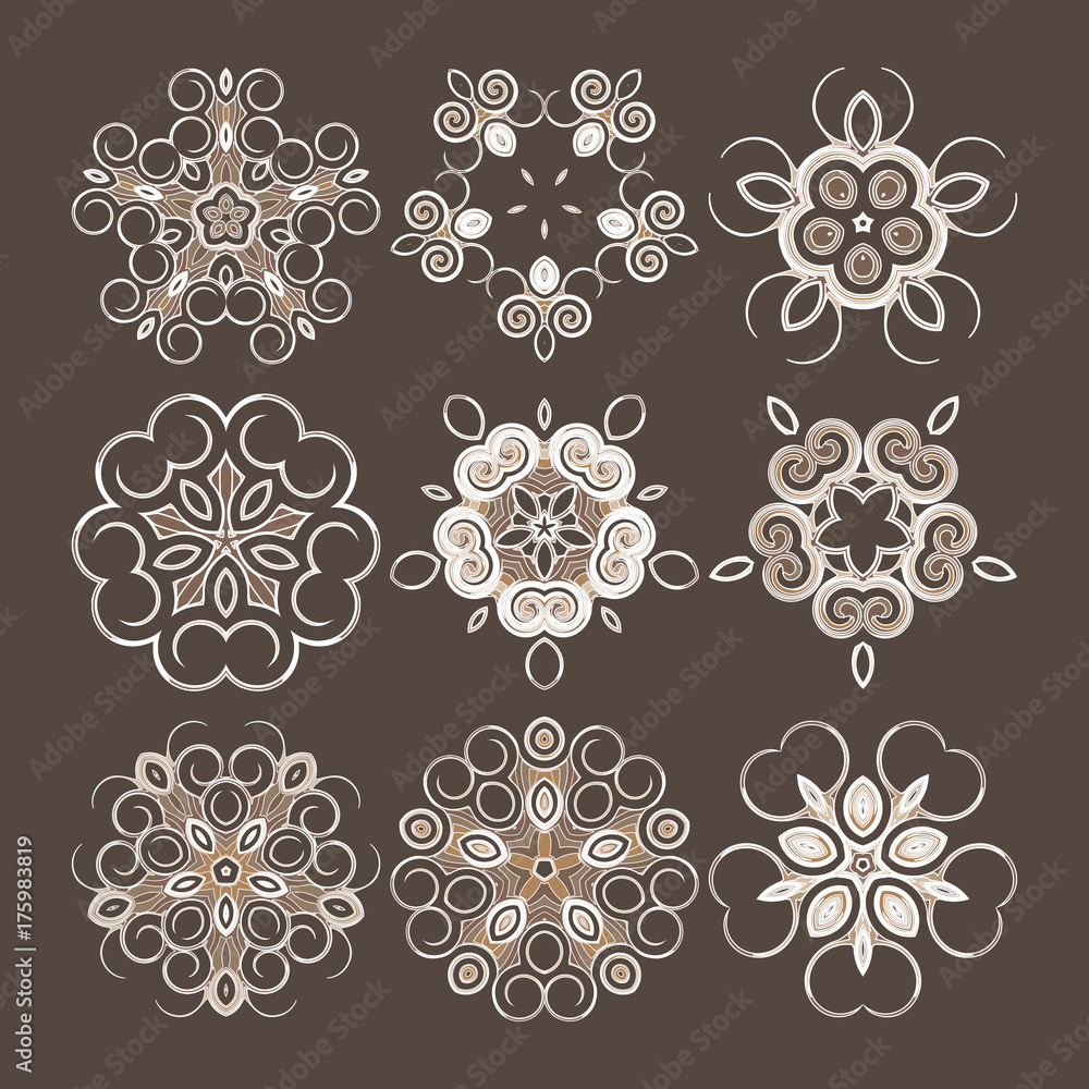Beautiful circular pattern for your design. A circular pattern of spirals. Beautiful circular pattern for your design. A circular pattern of spirals.