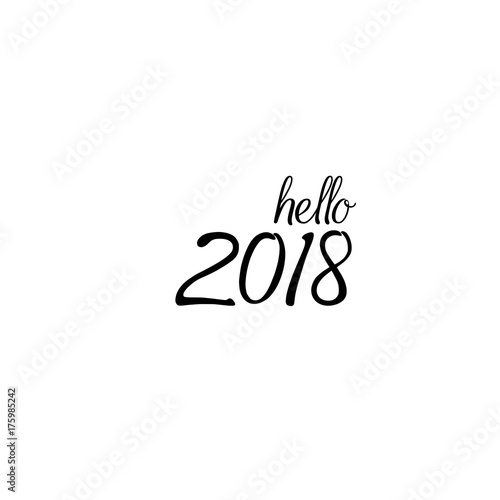 Hello 2018 hand lettering inscription