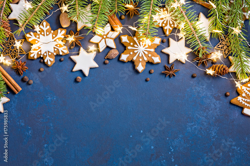 Christmas Cookies Border Background photo