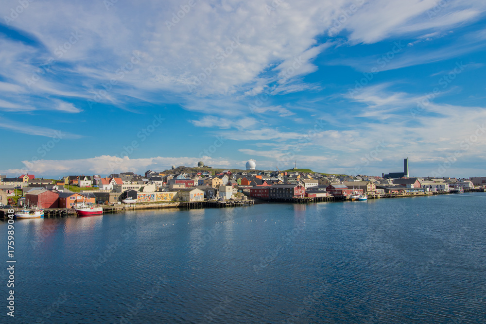The town of Vardo in Finnmark county, Norway. Vardo is the easternmost town in Norway.