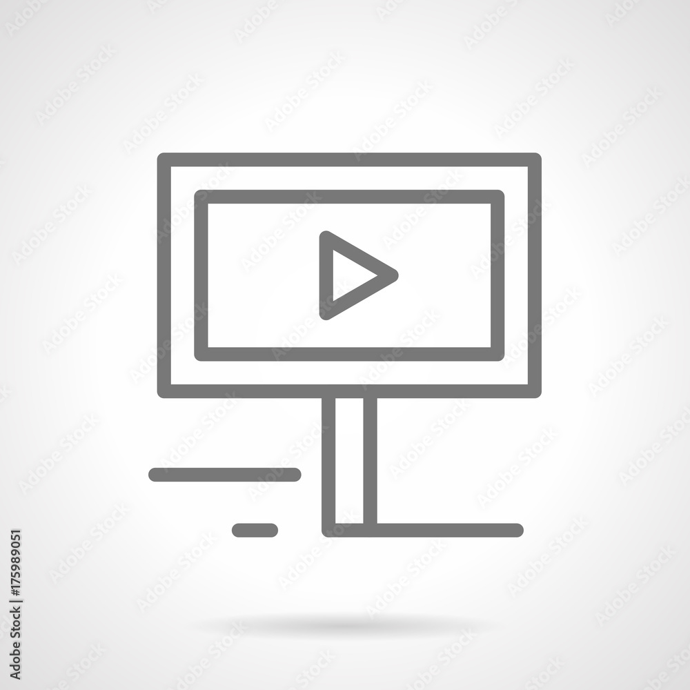 Video advert city board simple line vector icon