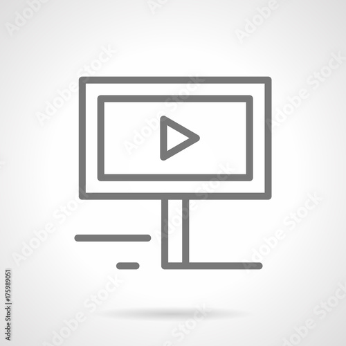 Obraz na płótnie Video advert city board simple line vector icon w salonie