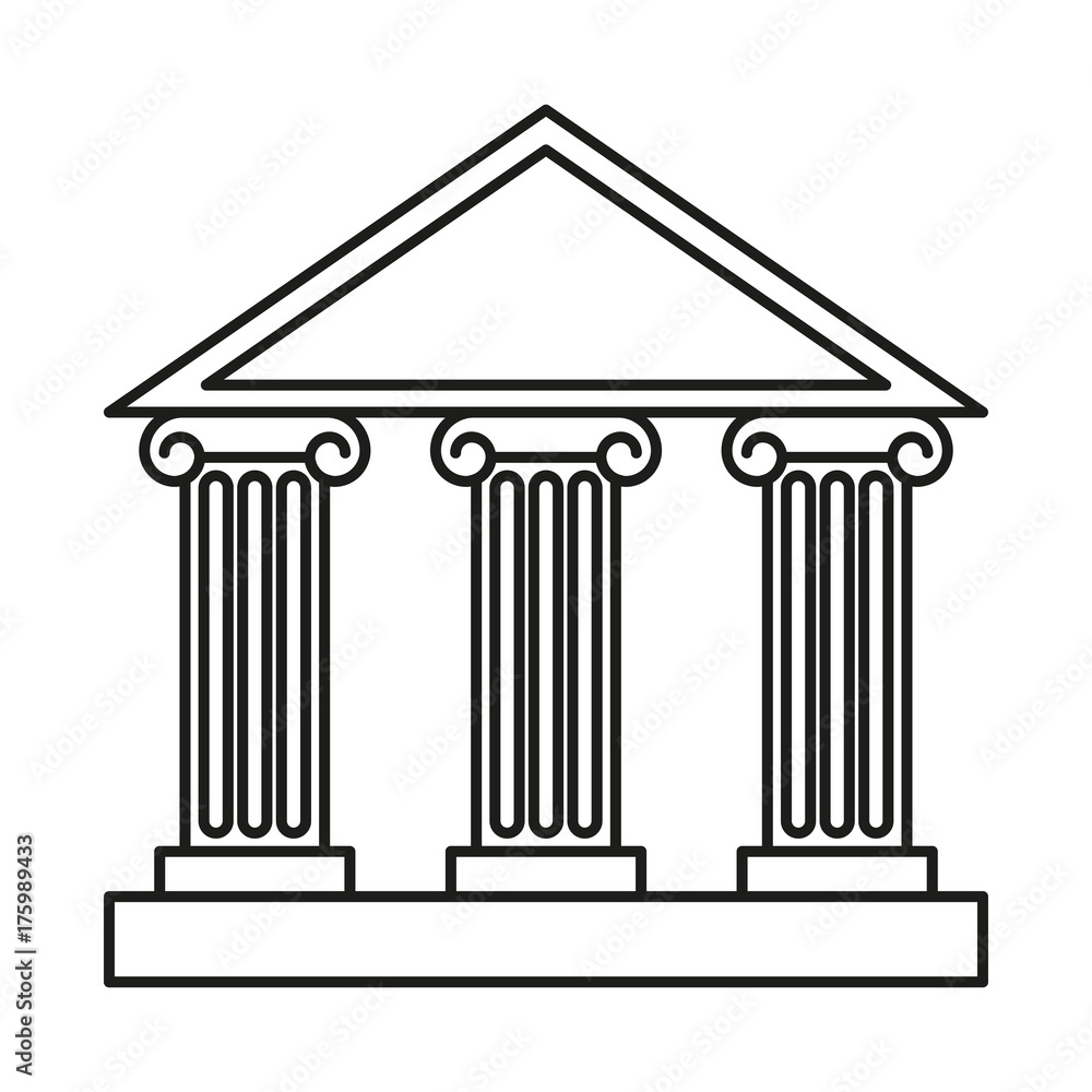 Obraz premium Linear icon Museum, vector.