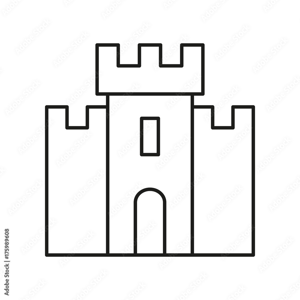 Linear icon tower or castle. historical place. Vector Linear icon tower or castle. historical place. Vector