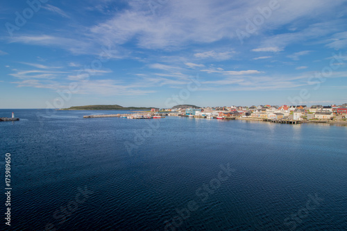 Fototapeta Naklejka Na Ścianę i Meble -  The town of Vardo in Finnmark county, Norway. Vardo is the easternmost town in Norway.