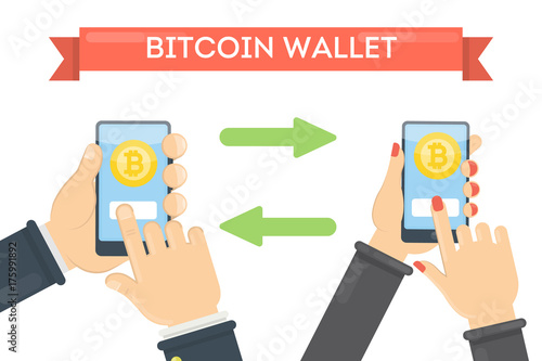 Bitcoin transaction concept.