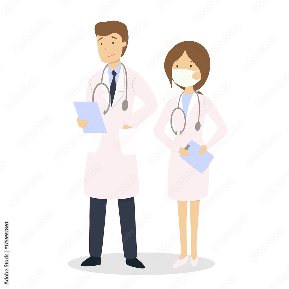 Isolated doctors couple. Isolated doctors couple.