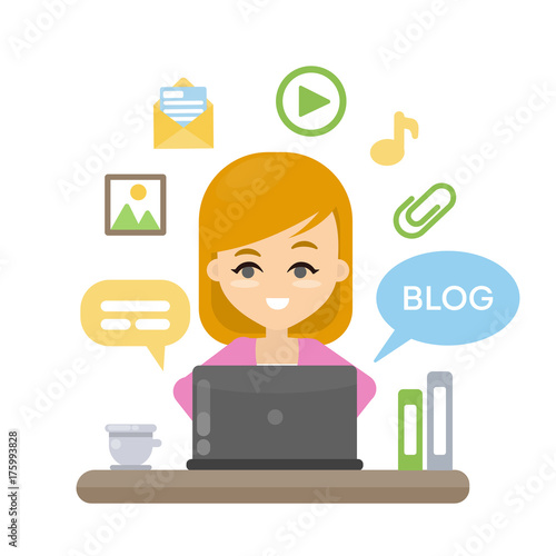 Blogging concept illustration.
