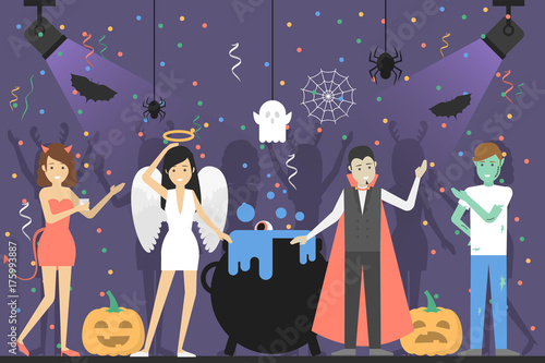 Halloween party at club.